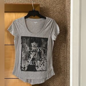 Express women's gray graphic short sleeve